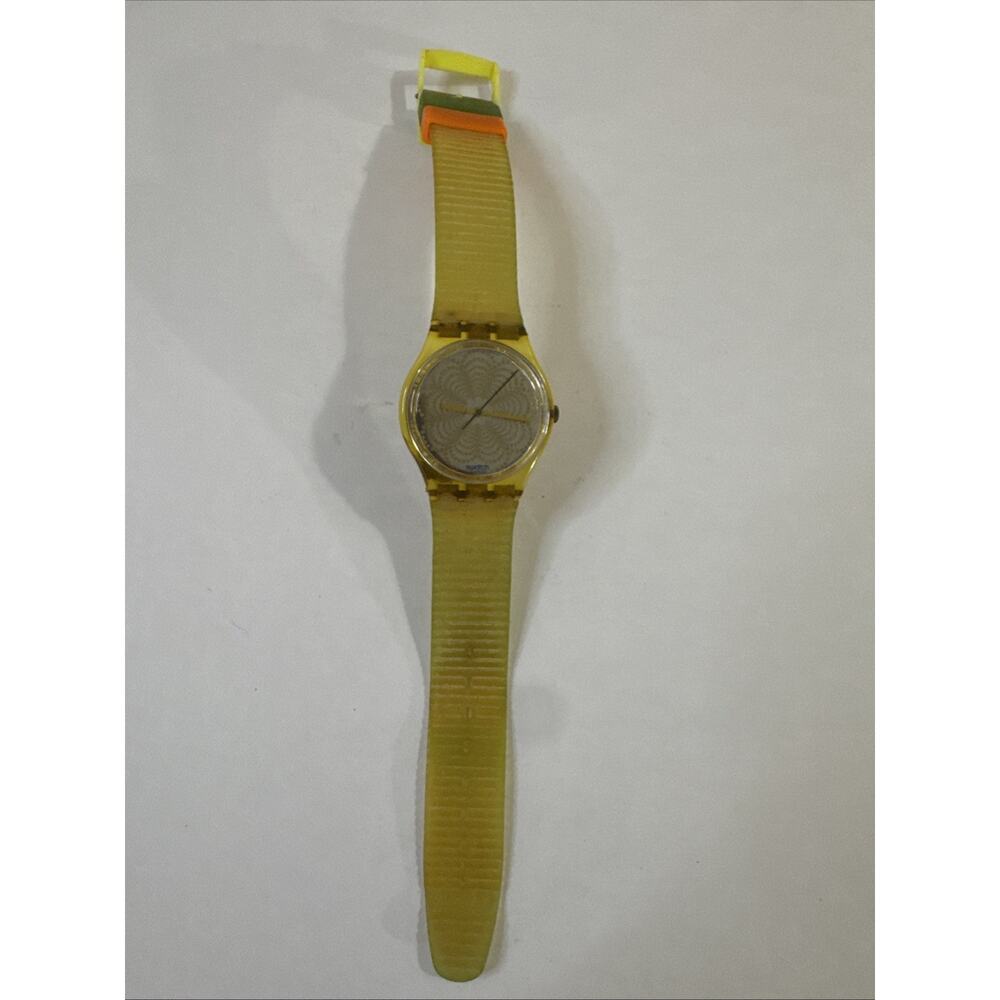 1999 Yellow Transparent Swiss Made Swatch Untested - For parts/repair